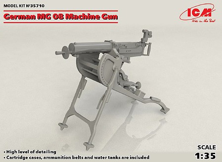 ICM German MG08 Machine Gun (New Tool) Plastic Model Weapon Kit 1/35 Scale #35710