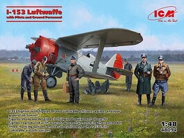 ICM 1/48 ICM I-153 w/ Luftwaffe Pilots & Ground Personnel Plastic Model Kit