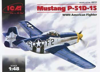 ICM WWII P51D15 Mustang USAF Fighter Plastic Model Airplane Kit 1/48 Scale #48151