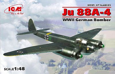 ICM WWII German Ju88A4 Bomber Plastic Model Airplane Kit 1/48 Scale #48233