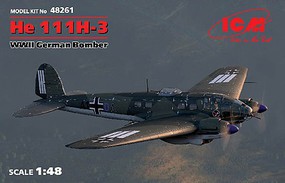 ICM WWII German He111H3 Bomber (New Tool) Plastic Model Airplane Kit 1/48 Scale #48261