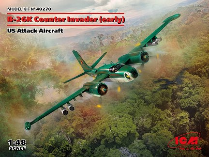 ICM US B26K Counter Invader Early Attack Aircraft Plastic Model Airplane Kit 1/48 Scale #48278