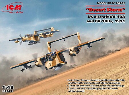 ICM US OV10A & OV10D+ 1991 Desert Storm Plastic Model Airplane Kit 1/48 Scale #48302