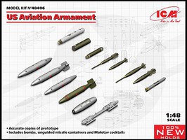 ICM US Aviation Armament (New Tool) Plastic Model Aircraft Accessory 1/48 Scale #48406