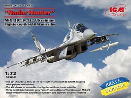 ICM Mig-29 9-13 Ukranian Fighter (HARM missiles) Plastic Model Airplane Kit 1/72 Scale #72143