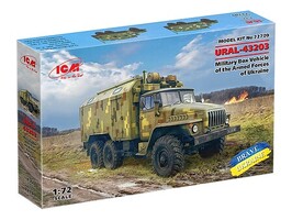 ICM URAL-43203 Box Vehicle Ukraine Plastic Model Military Vehicle Kit 1/72 Scale #72709