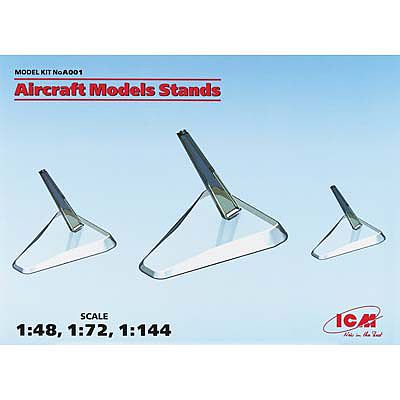 ICM Aircraft Model Stand 3pcs 1/144 1/72 Plastic Model Display Case 1/48 Scale #a001
