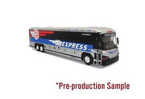 Iconic-Replicas MCI D4505 Bus Assembled 595 Express (blue, red, white)