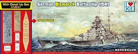 ILOVEKIT German Bismark Battleship Top Edition Plastic Model Military Ship Kit 1/700 Scale #65701