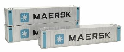 Intermountain 45 Rib Sided Container 3-Pack Maersk HO Scale Model Train Freight Load #30352