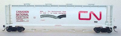 Intermountain 59 4-Bay Cylindrical Covered Hopper Canadian National HO Scale Model Train Freight Car #45202