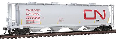 Intermountain 59 4-Bay Cylindrical Covered Hopper Canadian National HO Scale Model Train Freight Car #45233