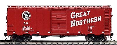 Intermountain 40 12-Panel Boxcar Great Northern (Vermillion Red) HO Scale Model Train Freight Car #46002