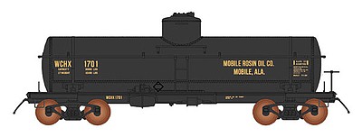 Intermountain ACF Type 27 Riveted 8000-Gallon Tank Car - Ready to Run Mobile Rosin Oil Co. (black, yellow)