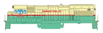 Intermountain GE U18B - Standard DC - Peabody Coal Co. HO Scale Model Train Diesel Locomotive #49459