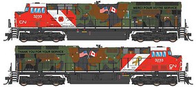 Intermountain GE ET44C4 Tier 4 Standard DC Canadian National (Veterans Commemorative, camouflage, red, white)