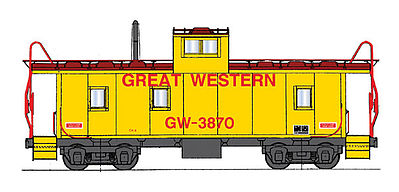 Intermountain CA-3/CA-4 Caboose Great Western N Scale Model Train Freight Car #6075