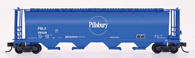 Intermountain 59 4-Bay Cylindrical Covered Hopper Pillsbury N Scale Model Train Freight Car #65105