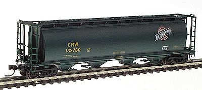 Intermountain 59 4-Bay Cylindrical Covered Hopper - Trough Hatch Version - Ready to Run Chicago & North Western (dark green w/yellow lettering) - N-Scale
