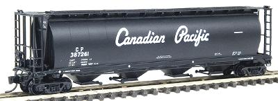 Intermountain 59 4-Bay Cylindrical Covered Hopper - Trough Hatch Version - Ready to Run Canadian Pacific (black w/white script name) - N-Scale