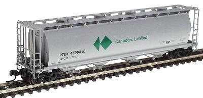 Intermountain 59 4-Bay Cylindrical Covered Hopper Canpotex Limited N Scale Model Train Freight Car #65214