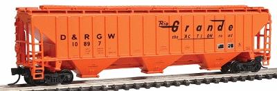 Intermountain PS2CD 4750 Cubic Foot 3-Bay Covered Hopper D&RGW N Scale Model Train Freight Car #65306