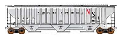 Intermountain PS2CD 4750 Cubic Foot 3-Bay Covered Hopper NS N Scale Model Train Freight Car #65338
