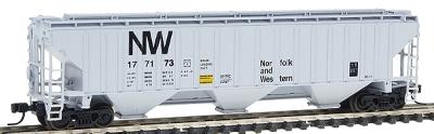 Intermountain PS2CD 4750 Cubic Foot 3-Bay Covered Hopper N&W N Scale Model Train Freight Car #65358