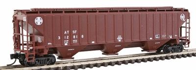 Intermountain PS2CD 4750 Cubic Foot 3-Bay Covered Hopper ATSF N Scale Model Train Freight Car #65361