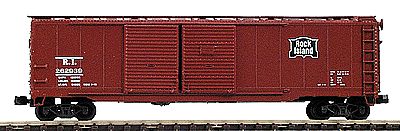 Intermountain AAR 50 Standard Double-Door Boxcar - Ready to Run Rock Island (Mineral Red, white lettering) - N-Scale