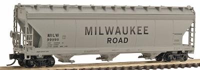 Intermountain ACF 4650 Cubic Foot Center Flow 3-Bay Hopper - Assembled Milwaukee Road - N-Scale