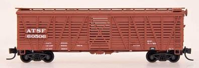Intermountain Single Deck Stock Car Santa Fe Class SK-U - Santa Fe N Scale Model Train Freight Car #67917