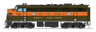 Intermountain EMD F3A - Standard DC - Great Northern N Scale Model Train Diesel Locomotive #69106