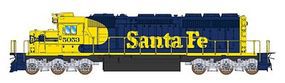 Intermountain EMD SD40-2 DC Santa Fe (Warbonnet, blue, yellow) N Scale Model Train Diesel Locomotive #69320