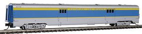 Intermountain Centralia Car Shops Streamlined Smooth-Side Baggage Car Ready to Run Delaware & Hudson (gray, blue, yellow) N-Scale
