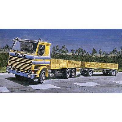 Italeri Scania 142M Flatbed Truck/Trailer Plastic Model Truck Kit 1/24 Scale #0770s
