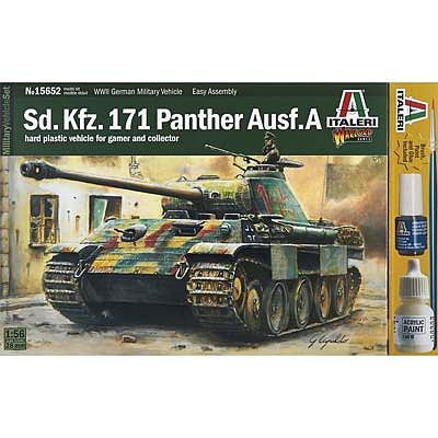 Italeri Sd.Kfz 171 Panther Ausf.A Plastic Model Military Vehicle Kit 1/56 Scale #15652