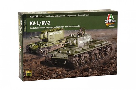 Italeri Kv1/Kv2 Tank w/Driver Plastic Model Military Vehicle Kit 1/56 Scale #5515763