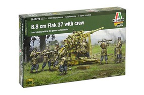 Italeri 8.8 CM FLAK 37 WITH CREW Plastic Model Military Diorama Kit 1/56 Scale #5515771