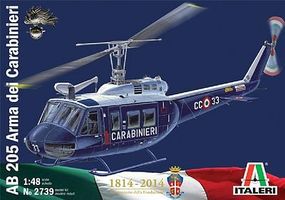 Italeri AB 205 Arma dei Carabinieri Plastic Model Helicopter Kit 1/48 Scale #552739