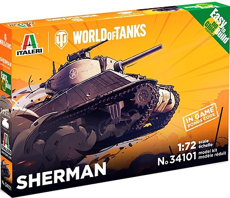 Italeri World of Tanks Sherman Plastic Model Military Vehicle Kit 1/72 Scale #5534101