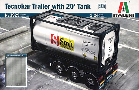 Italeri Tecnokar 20 Tank Trailer Plastic Model Truck Trailer Kit 1/24 Scale #553929