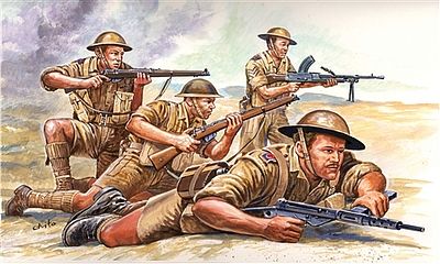 Italeri WWII British 8th Army Soldiers Plastic Model Military Figure Kit 1/72 Scale #556077
