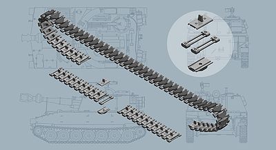 Italeri M109 Tank Track Link Set Plastic Model Vehicle Accessory Kit 1/35 Scale #556515
