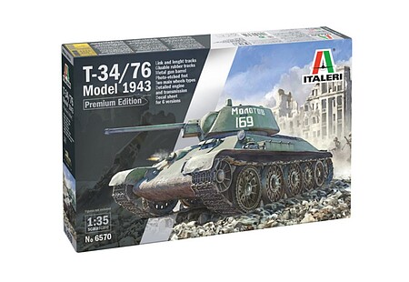 Italeri T-34/75 MODEL 1943 Plastic Model Military Vehicle Kit 1/35 Scale #556570