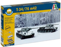 Italeri T-34 / 76 m42 Tanks Plastic Model Military Vehicle Kit 1/72 Scale #557523