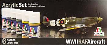 Italeri WWII RAF Aircraft 6 Color Asst Acrylic Paint Set