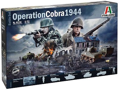Italeri Operation Cobra Battle Set Plastic Model Military Figure Kit 1/72 Scale #6116s