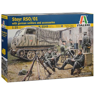 Italeri Steyr RSO/01 with German Soldiers and Accessories Plastic Model Military Kit 1/35 #6549s