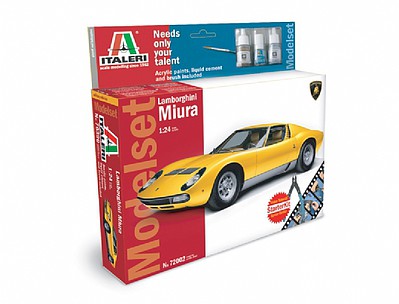 Italeri Lamborghini Miura w/Sprue Cutter and Video Plastic Model Car Kit 1/24 Scale #72002